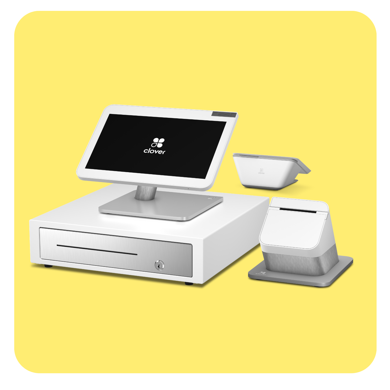 Clover terminal showing a sale total screen