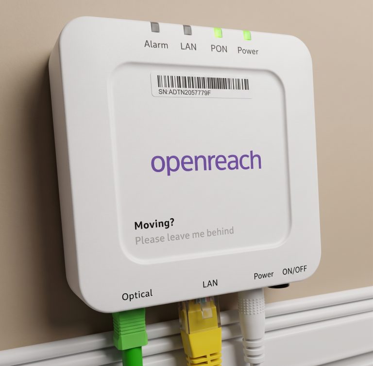 Fibre ONT box on the wall